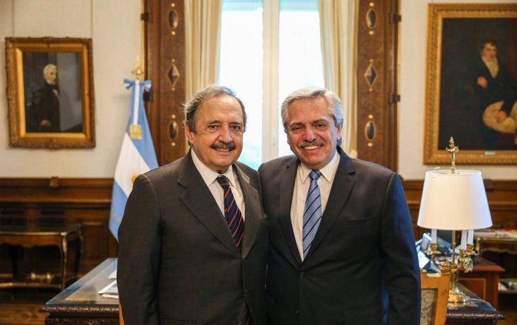 Alberto Fern&aacute;ndez recibi&oacute; a Ricardo Alfons&iacute;n en la Casa Rosada. Fue el primer encuentro entre ambos luego de que el dirigente radical fuera nombrado embajador en Espa&ntilde;a.