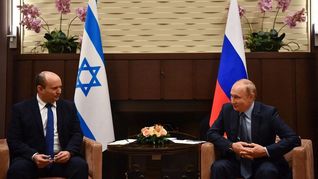 El presidente de Rusia, Vladímir Putin, y el primer ministro de Israel, Naftali Bennett.