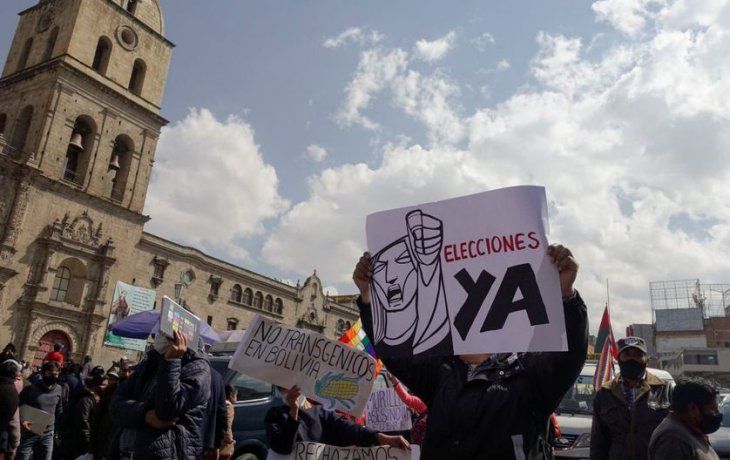 Miles de personas marcharon en La Paz, la semana pasada, para exigir que se garanticen las elecciones del 6 de septiembre.
