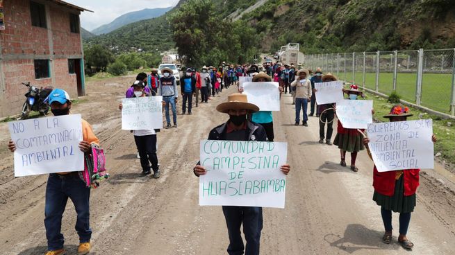 Protesta en la mina Las Bambas.