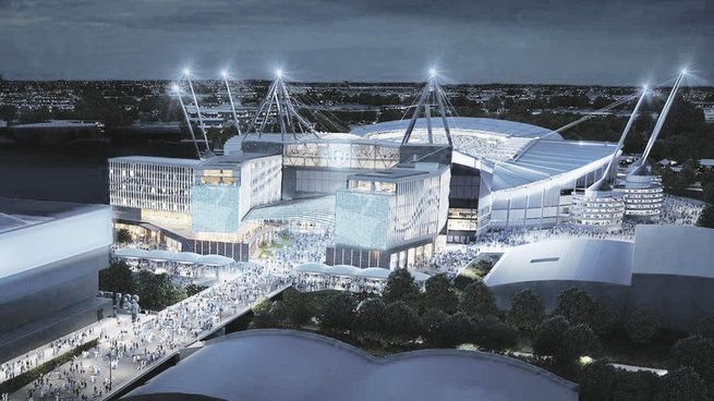 imponente. Manchester City se expande en lo deportivo y en su infraestructura, aumentando su aforo para 61.000 personas y creando un espacio de ocio para sus simpatizantes.
