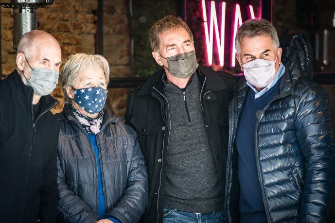 Horacio Rodríguez Larreta junto a Diego Santilli y Héctor Gay en Bahía Blanca.