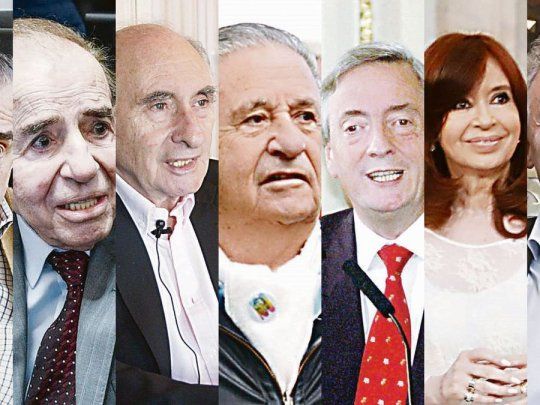 Ricardo Alfonsín, Carlos Menem, Fernando de la Rúa, Eduardo Duhalde, Néstor Kirchner, Cristina Fernández de Kirchner y Mauricio Macri.&nbsp;