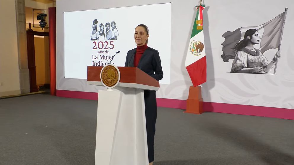 Claudia Sheinbaum en la Mañanera de este viernes.