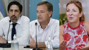 Nicolás Trotta, Rodolfo Suarez y Soledad Acuña.