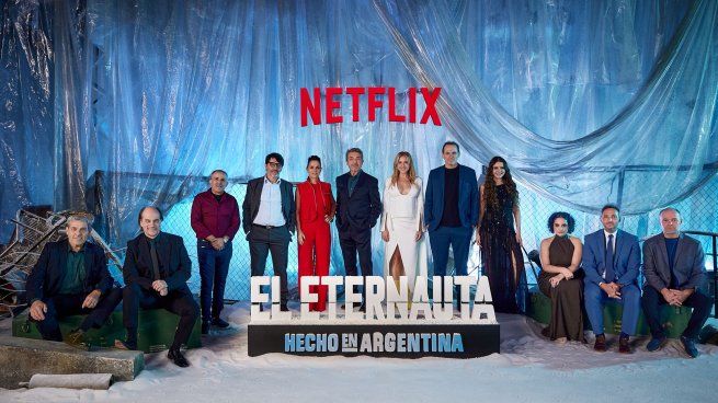 El elenco de El Eternauta en la presentación de la serie.