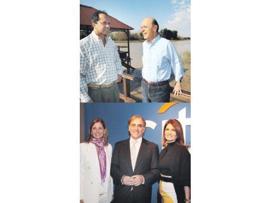 1- Daniel Scioli y el candidato presidencial brasileño José Serra, en el Delta. El aspirante -nieto de una correntina- es un enamorado de la Argentina y recita tangos de memoria. 2 - Patricia Miccio y Teresa Calandra flanquean a un embelesado Juan Bruchou, CEO del Citi en la Argentina. El banquero organizó una «privada» de la muestra arteBA para unos pocos.