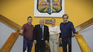 Manes junto al intendente de Arroyito, Benedetti, y la vicegobernadora Prunotto. 