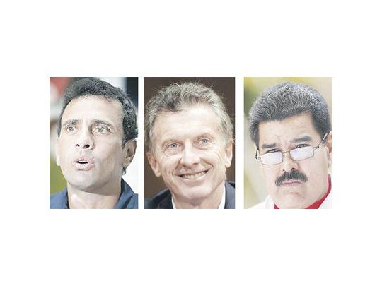 Henrique Capriles, Mauricio Macri y Nicolás Maduro