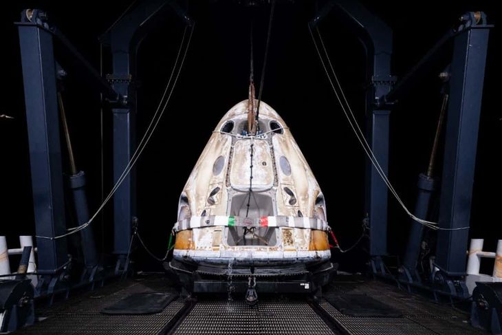 La Cápsula Dragon. Foto: Polaris Program / AFP La Cápsula Dragon. Foto: Polaris Program / AFP