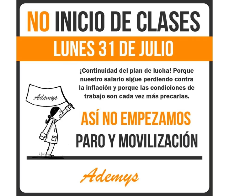 La convocatoria del sindicato a la manifestación del próximo 31 de julio. La convocatoria del sindicato a la manifestación del próximo 31 de julio.