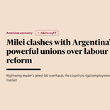 El diario inglés da cuenta del debate en torno a la reforma laboral. El diario inglés da cuenta del debate en torno a la reforma laboral.