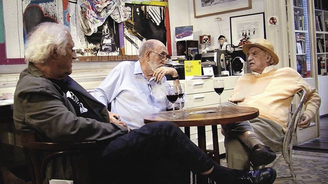 Tres a la deriva. Pino Solanas, Luis Felipe Noé y Tato Pavlovsky en la película que ahora verá Cannes.