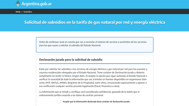 Subsidios. El Gobierno todavíam permite la presentación de DDJJ para solicitar los beneficios en la factura de luz y gas.&nbsp;&nbsp;