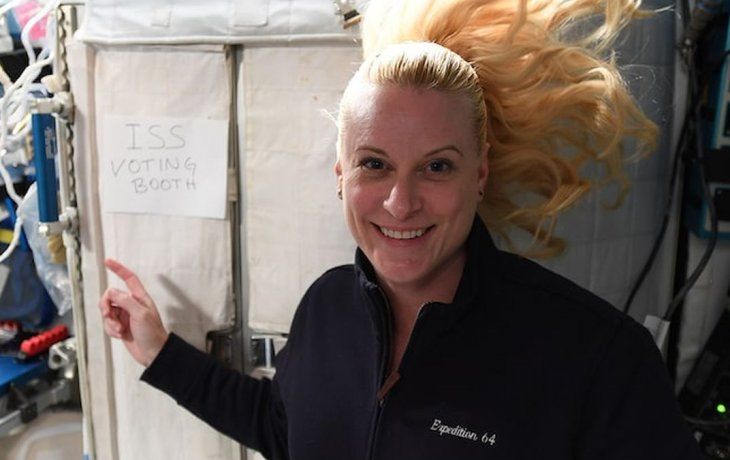 Kate Rubins votó desde la&nbsp;Estación Espacial Internacional.