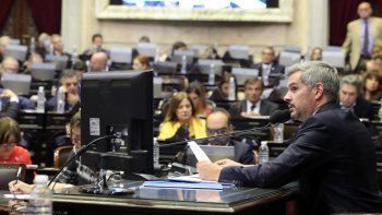 Marcos Peña brindando su informe de gestión en Diputados.