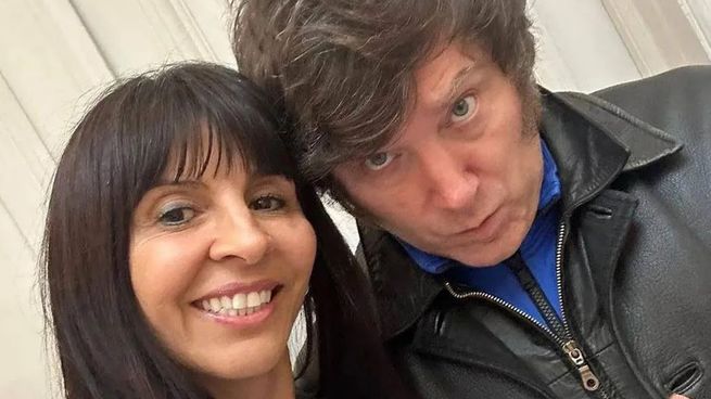 Lorena Villaverde y Javier Milei.