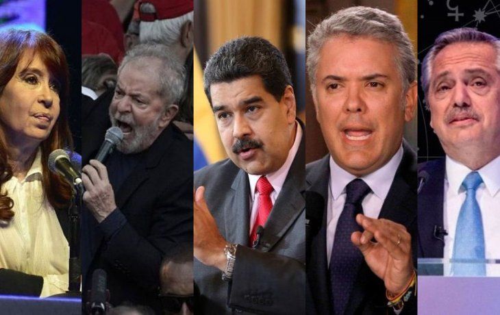 Cristina Fern&aacute;ndez de Kirchner, Lula da Silva, Nicol&aacute;s Maduro, Ivan Duque y Alberto Fern&aacute;ndez.