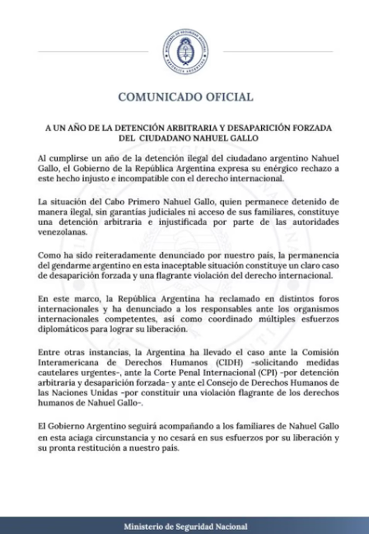 Estas acciones, explica el texto, tienen como fin incrementar la presión internacional sobre el Gobierno venezolano