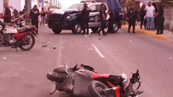 La moto en la que iban los argentinos&nbsp;