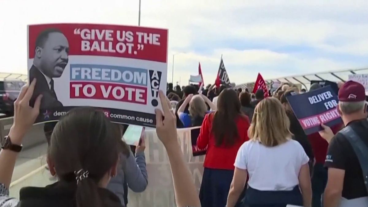 activists led by the King family march for the right to vote