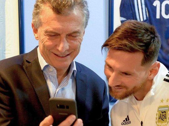 Muaricio Macri y Lionel Messi en una reunión previa al Mundial de Fútbol de Russia 2018.