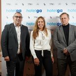 En la conferencia de lanzamiento de Hotelga 2026 participaron el presidente de FEHGRA, Daniel Prieto; la presidenta de la AHT, Gabriela Ferrucci; el presidente y CEO de Messe Frankfurt Argentina, Fernando Gorbarán.&nbsp;