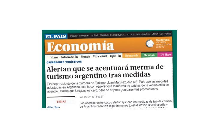 ámbito.com | La preocupación ya se podía ver reflejada ayer en los principales diarios de Uruguay. Las inmobiliarias hablan de caídas en las reservas para febrero.