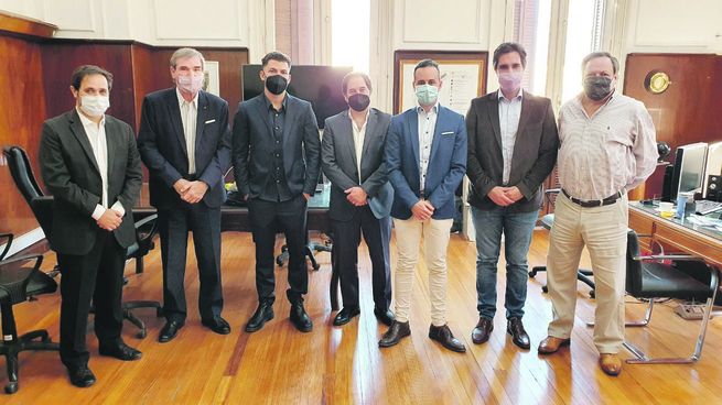 Regreso. Santilli. Funes de Rioja, Di Fiori, Bulgheroni y Gabbi en el regreso de los almuerzos del CICyP.&nbsp;