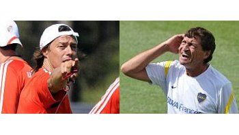Almeyda y Falcioni ajustan los últimos detalles para el Superclásico de mañana.
