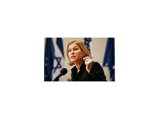 La presidente del partido gobernante, Kadima, y ministra de Relaciones Exteriores, Tzipi Livni.