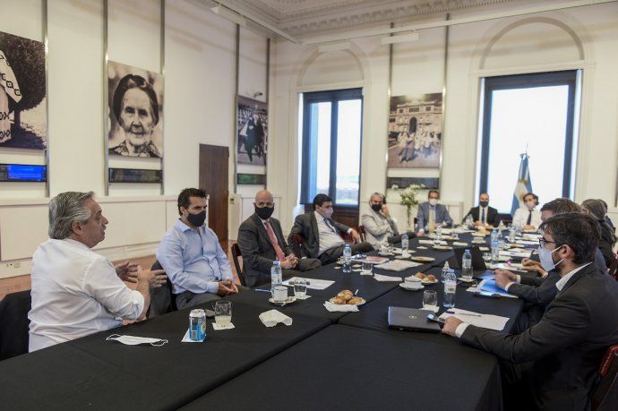 El presidente Alberto Fernández en la reunión de Gabinete Económico.