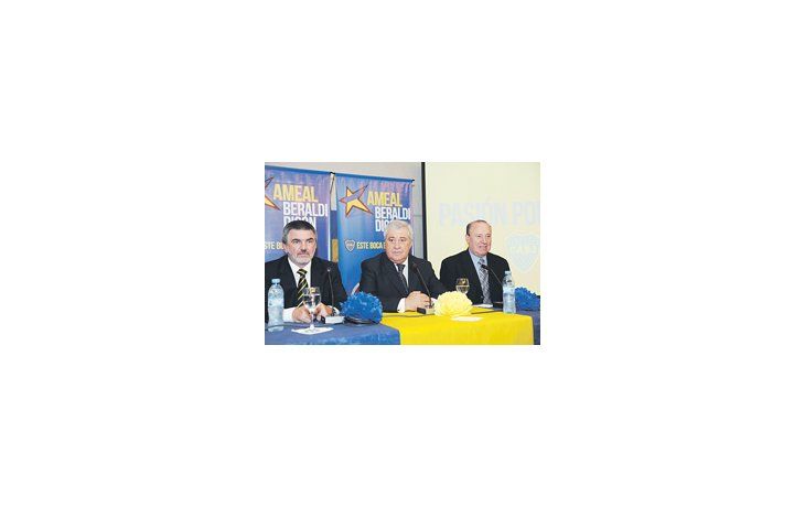 La fórmula oficialista de Boca. José Beraldi, Jorge Amor Ameal y Roberto Digón se unieron para enfrentar a Daniel Angelici, el candidato de Macri.