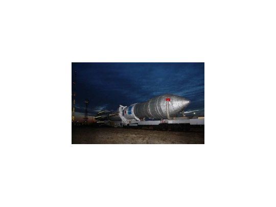 Protón, el cohete que debía poner en órbita los satélites.