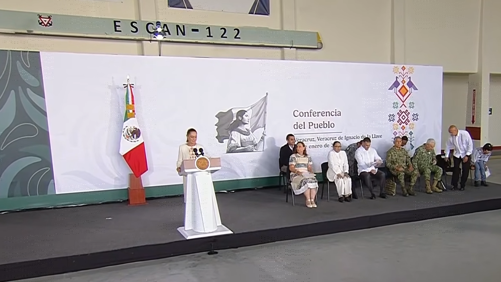 Claudia Sheinbaum este viernes en Veracruz para una nueva Mañanera del Pueblo.