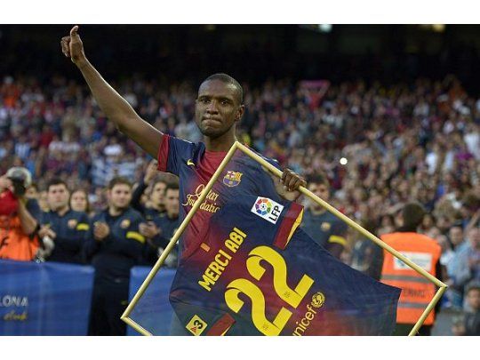 Eric Abidal, en su despedida del Barcelona.