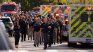Public order agents gathered in front of the school in response to a massive shooting reported. Public order agents gathered in front of the school in response to a massive shooting reported.
