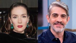 Natalia Oreiro posó frente a las cámaras a metros de Echarri.