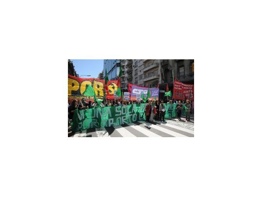 Manifestaciones frente al Congreso.