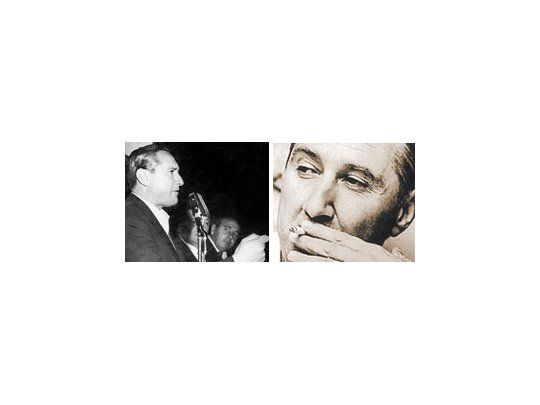 AugustoTimoteo Vandoren uno de losmuchosdiscursos quepronunció ensu trayectoriasindical ypolítica.El «Lobo»Vandor, unentrerrianocorpulento, enuna poseclásica, con uncigarrillo en loslabios.