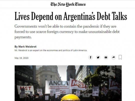 Captura de la nota de The New York Times.&nbsp;