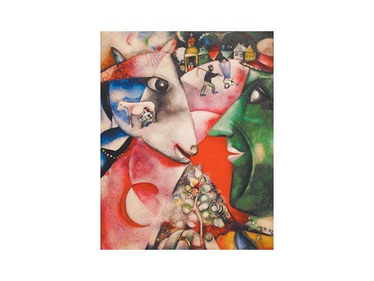 «Moi et le village», una de las tantas obras que dedicó Marc Chagall a su ciudad natal de Vítebsk.