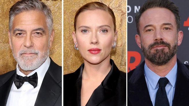 George Clooney, Emma Stone y Ben Affleck. 