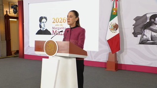 Claudia Sheinbaum en la Mañanera del Pueblo.