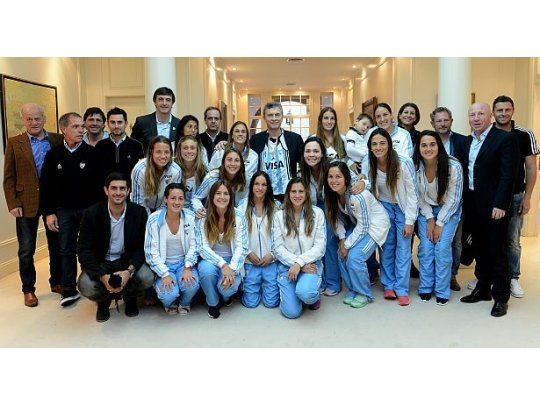 Macri recibió a Las Leonas en la Quinta de Olivos.