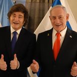 Javier Milei y Benjamín Nentayahu durante un encuentro en Nueva York. Javier Milei y Benjamín Nentayahu durante un encuentro en Nueva York.