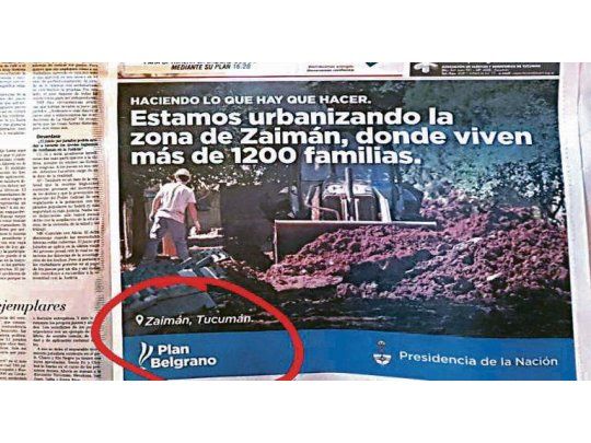 Papelón: Cano promocionó una obra en Tucumán, pero está en Misiones