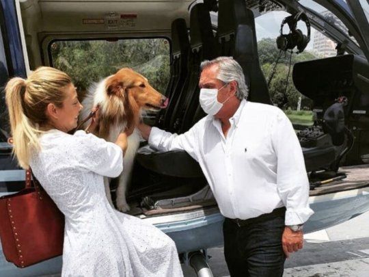 El presidente Alberto Fernández junto a la primera dama, Fabiola Yañez.