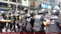 Tensión en la desconcentración de la marcha de la CGT.&nbsp;