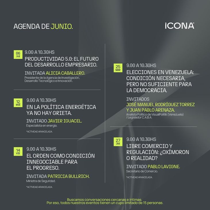 Promoción de la agenda de actividades pagas de Ícona Promoción de la agenda de actividades pagas de Ícona